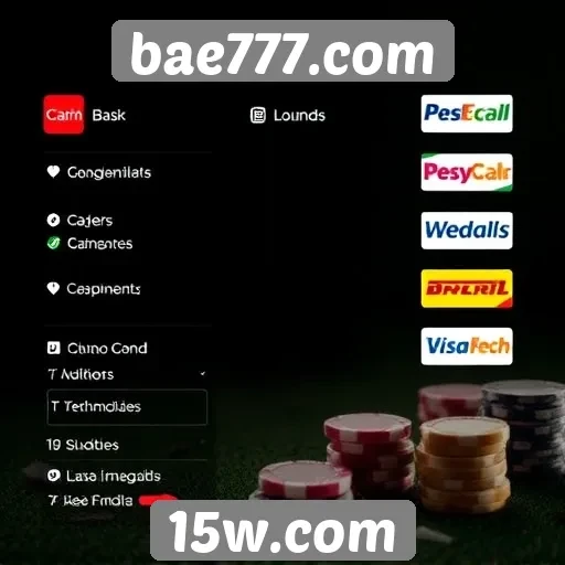 Métodos de pagamento disponíveis no site bae777.com